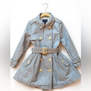 Polo Ralph Lauren Girls’ Oxford Cotton Trench – Light Blue